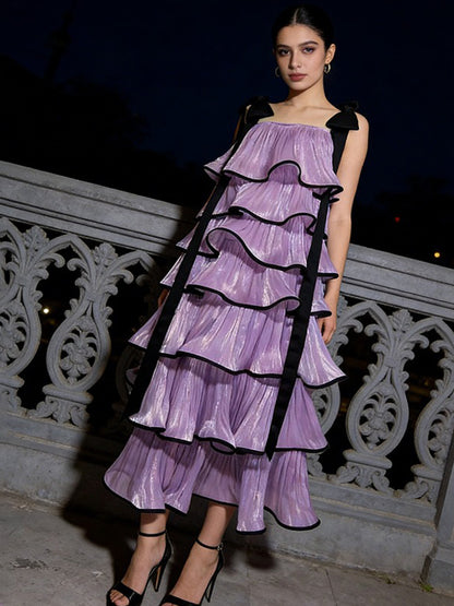 Hadley Ruffled Patchwork Cake Maxi Dress