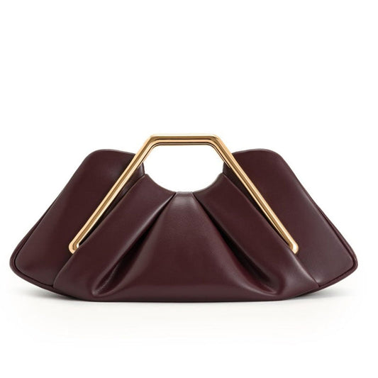 Minimalist Cloud Ruched Evening PU Leather Handbag