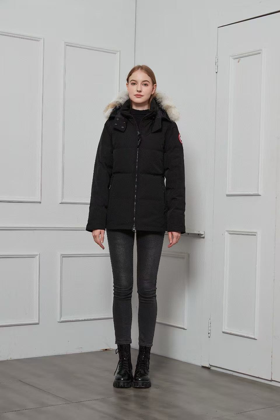 C. Goose Women's Chelsea Parka Black Cotton