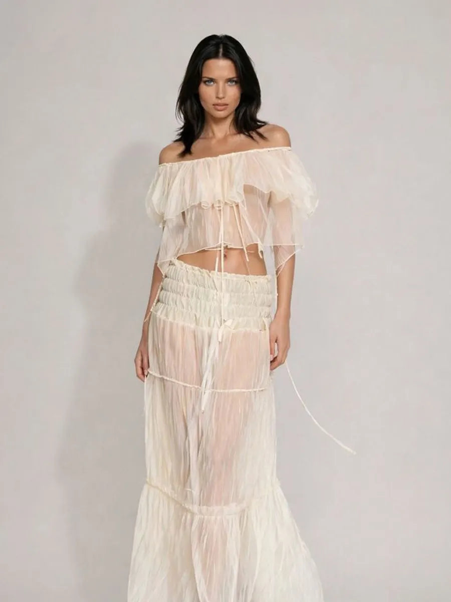 Acacia Off-the-Shoulder Puff-Sleeve Two Piece Set