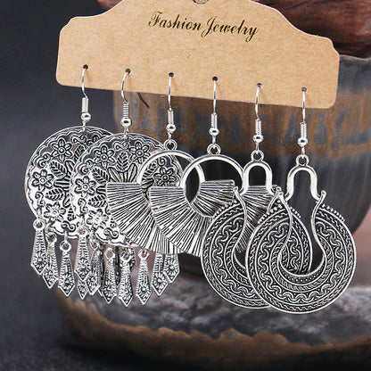 Fashionable Metal Baroque Earrings Retro U-Shaped Design