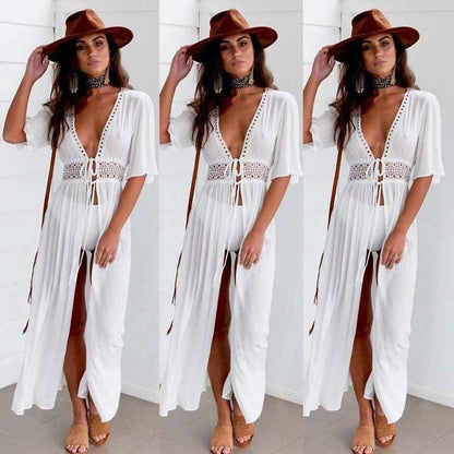 Lace Dress Amazon Fashion Tie With White Beach Dress Sexy Jersey Fake Dress