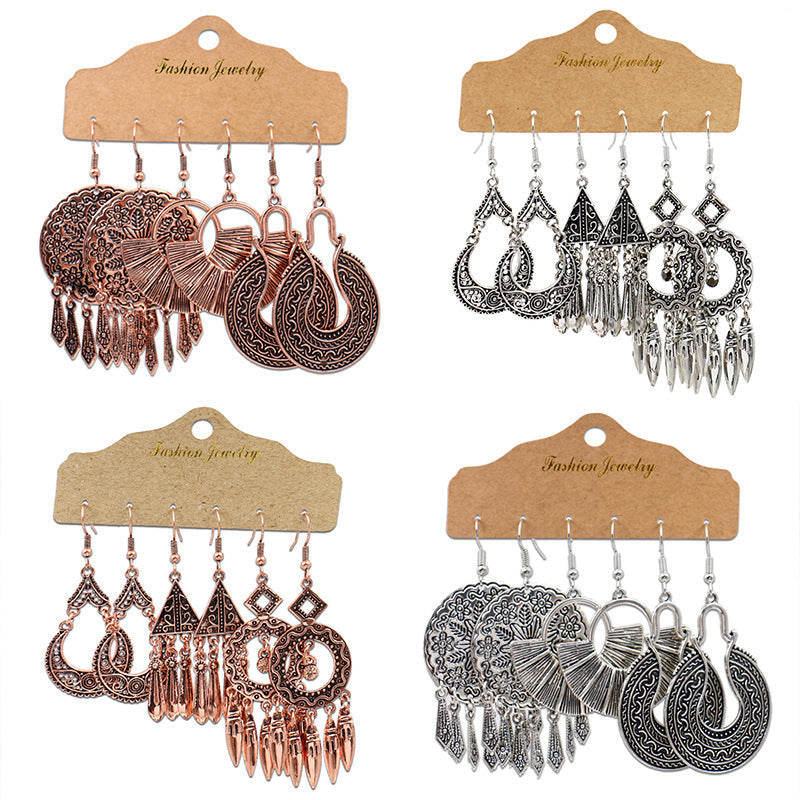 Fashionable Metal Baroque Earrings Retro U-Shaped Design