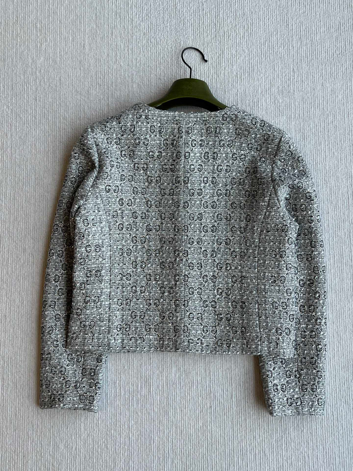 Gucci 25 Diamond Round Neck Jacket Gray Viscose