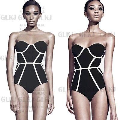 Classic Black&White Plus Size Swimwear One Piece Swimsuit Women Summer Beach Vintage Retro High Waist Bathing Suit Swim Dress Beachwear Black