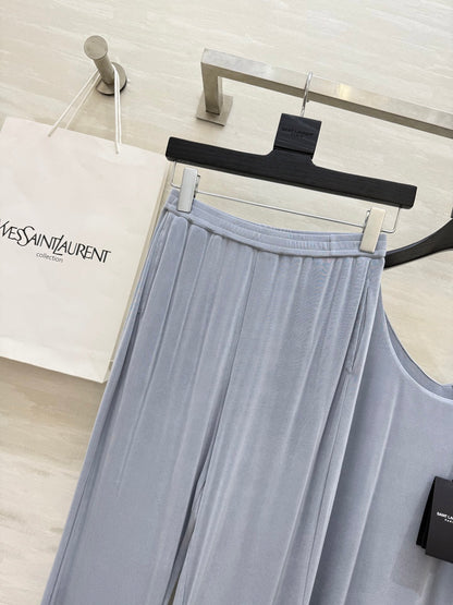 YSL 25 Vest Pant Set Pastel Blue Acetate