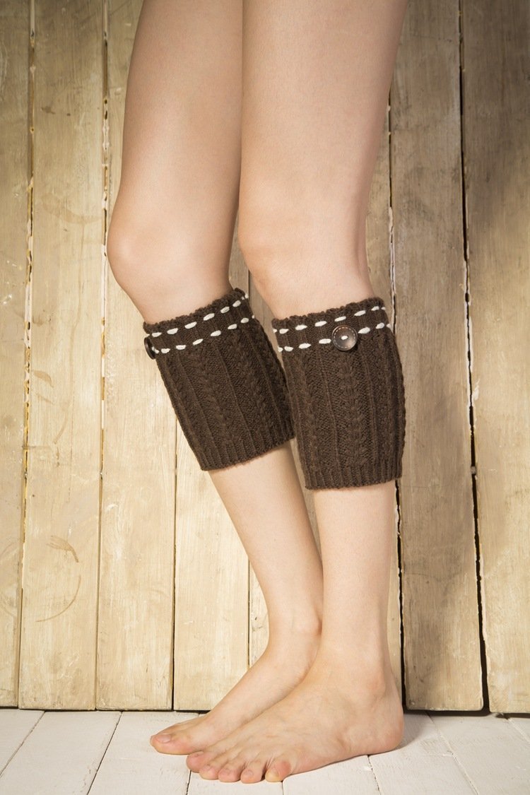 Boot Cuff Thick Short-Sleeved Thick Thick Bamboo Knit Wool Yarn Socks - 6