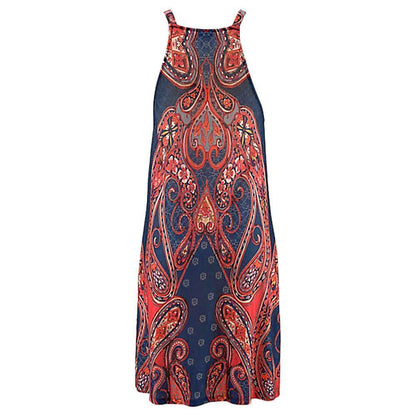 Sexy Celeb Sleeveless Floral Print Boho Beach Party Summer Ladies Halter Neck Short Mini Dress