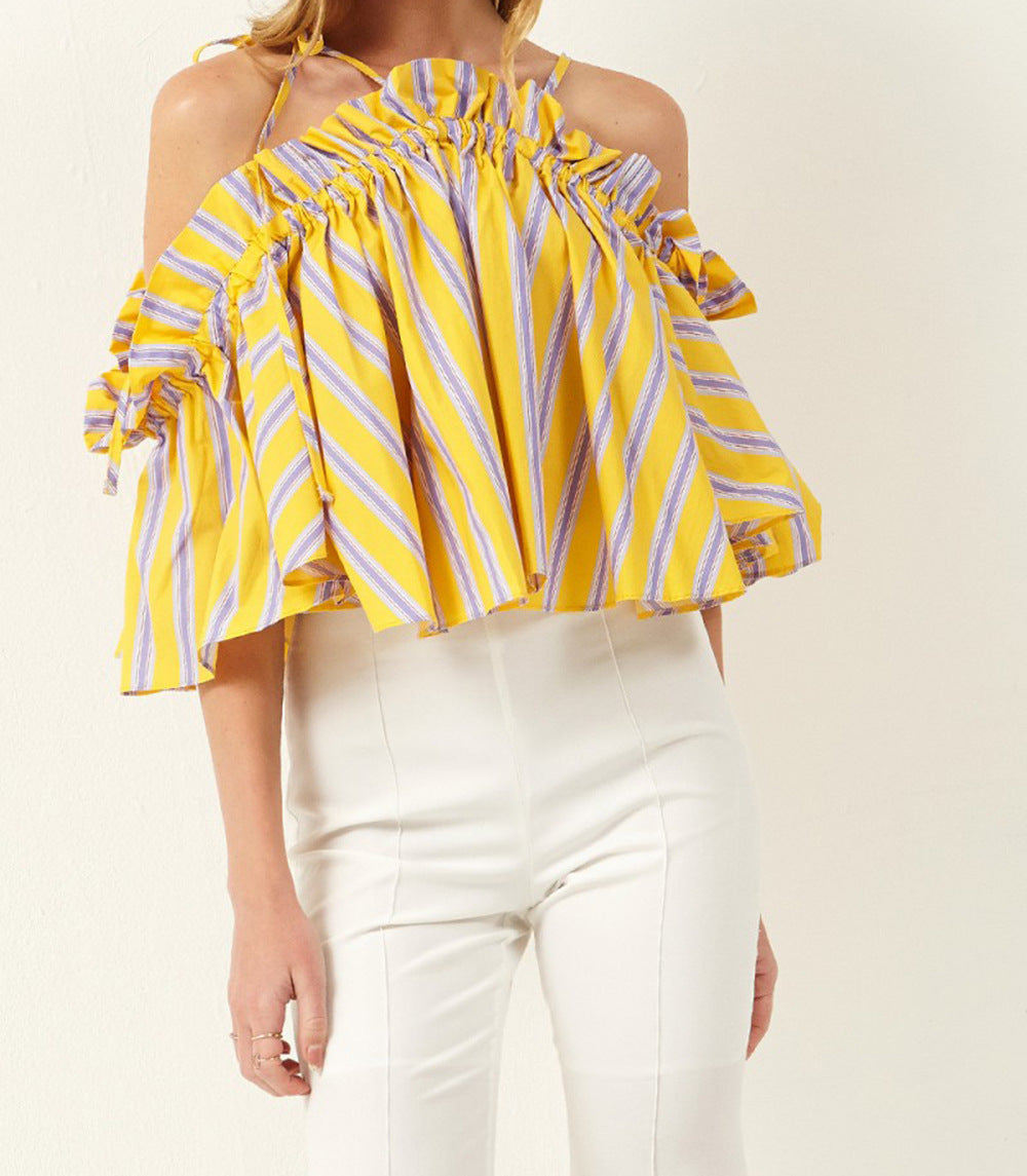 Women Blouse Fashion Female Ladies Clothing Womens Elegent Summer Autumn Cold Shoulder Cute Top Shirt Top