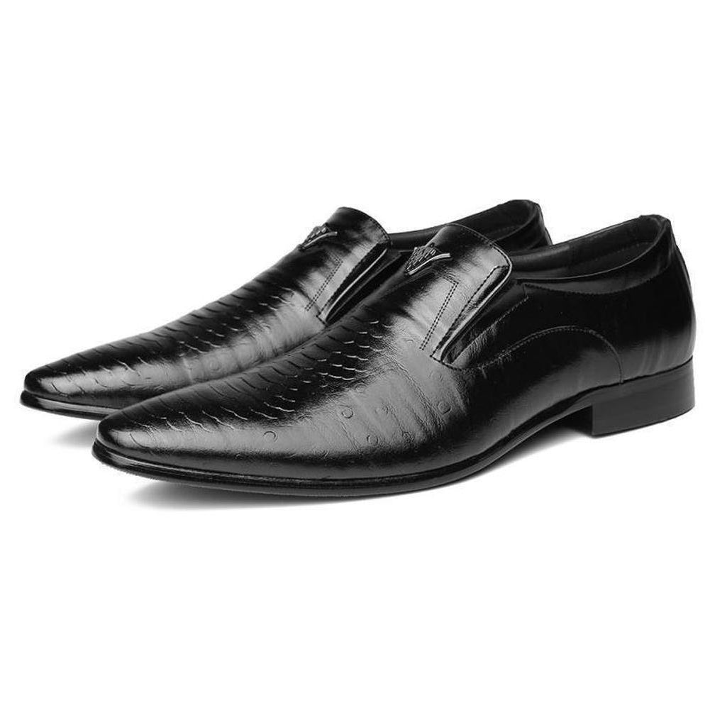 North Royal Pointed Toe Croc Pattern Shoes