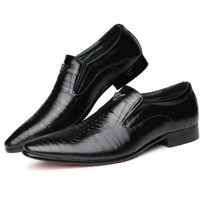 North Royal Pointed Toe Croc Pattern Shoes