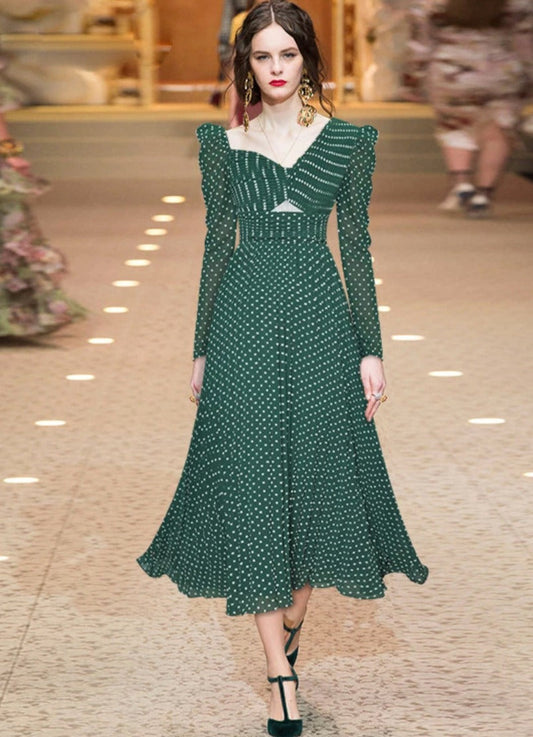 Zoria Runway Polka Dot Dress