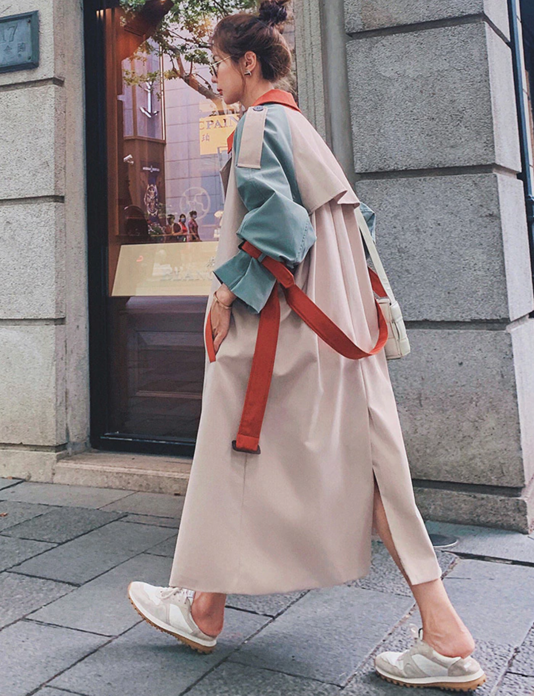 Lanna Colorblock Trench Coat