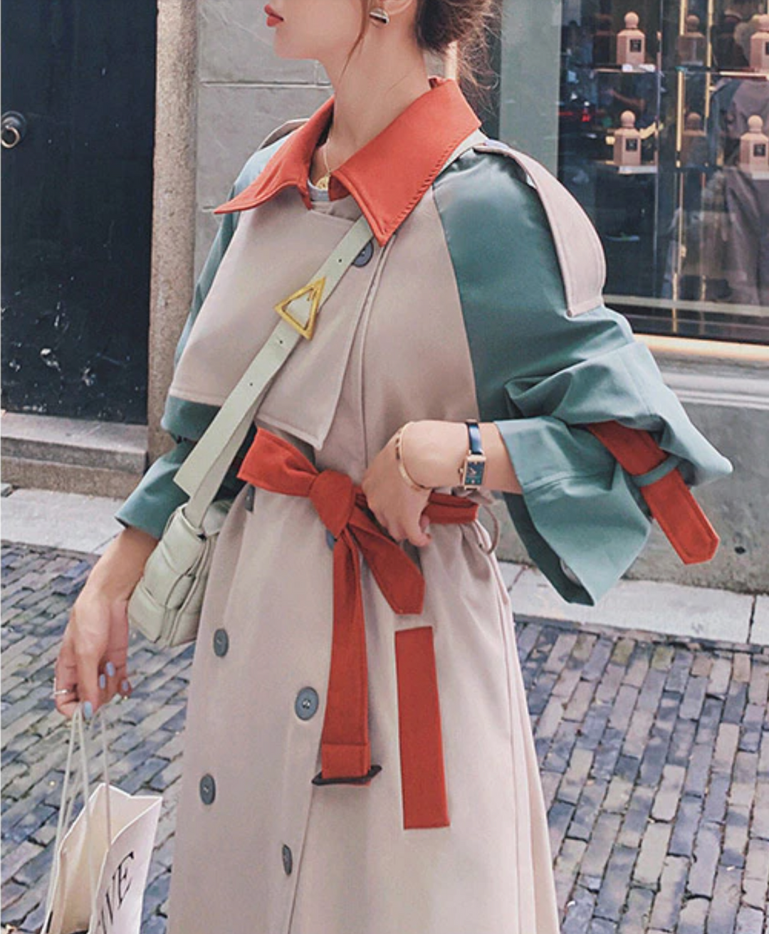 Lanna Colorblock Trench Coat