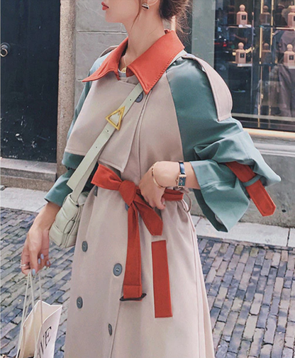 Lanna Colorblock Trench Coat