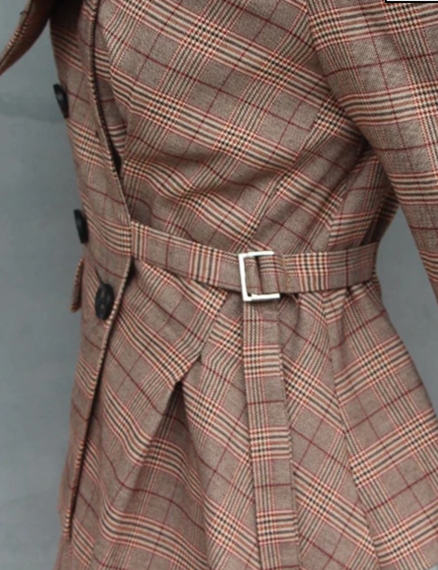 Sandi Checkered Asymmetrical Jacket