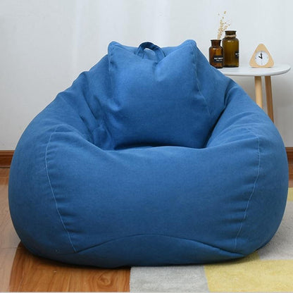 New Large Small Lazy Sofas Cover Chairs Without Filler Linen Cloth Lounger Seat Bean Bag Pouf Puff Couch Tatami Living Room