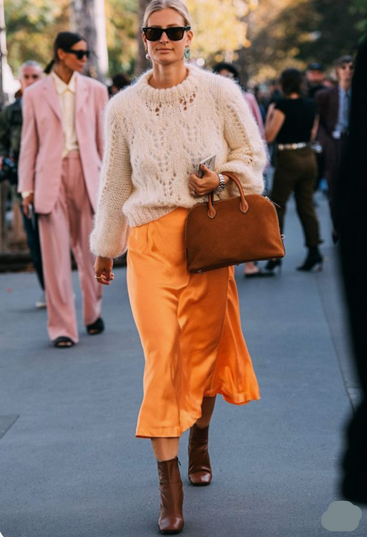 Satin Midi Skirt