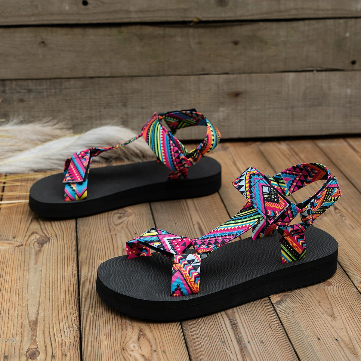 2023 Summer Flat Women'S Shoes Hemp Rope Set Foot Beach Sandals Outdoor All-Match Casual Slippers Large Size Women Sandals