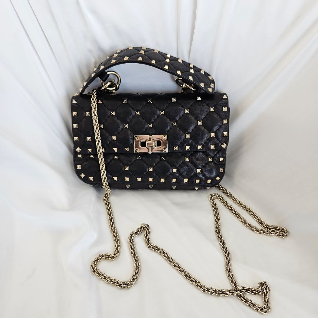 Valentino Garavani Small Rockstud Spike Black Shoulder Bag