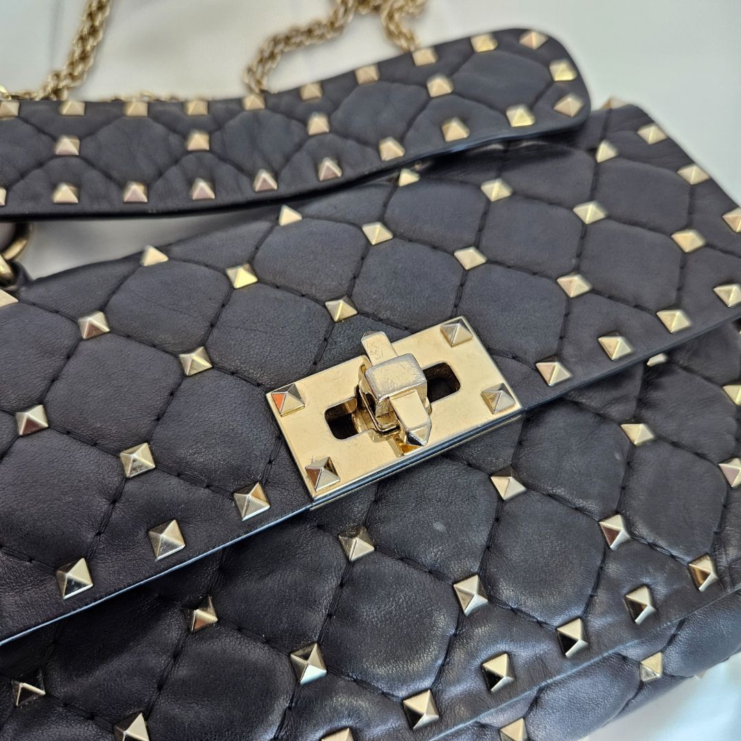 Valentino Garavani Small Rockstud Spike Black Shoulder Bag