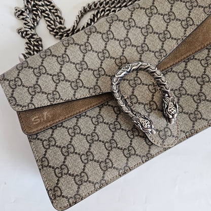 Gucci Beige GG Supreme Canvas and Suede Dionysus Shoulder Bag