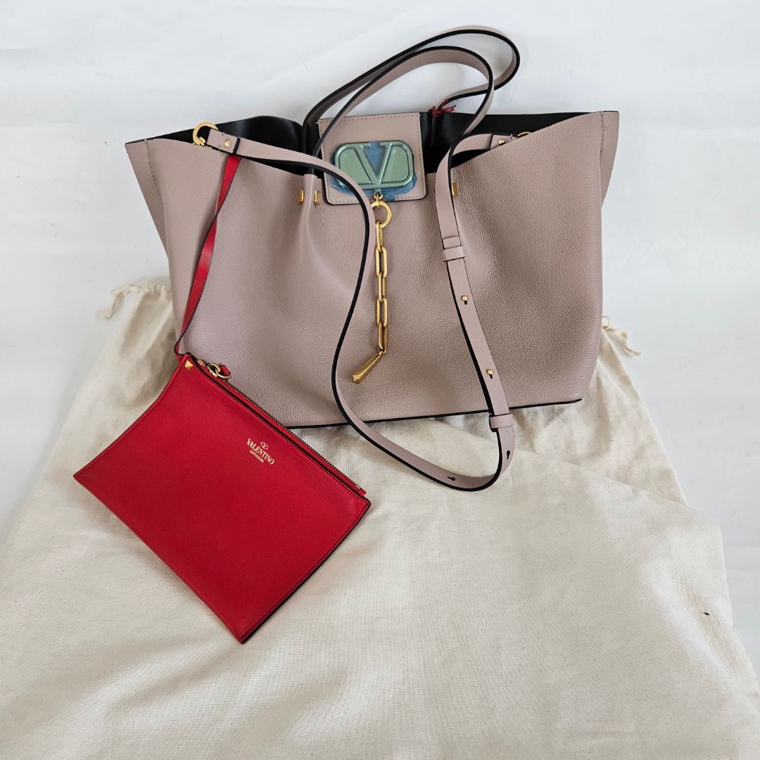 Valentino Garavani Vlogo Escape Leather Tote Bag