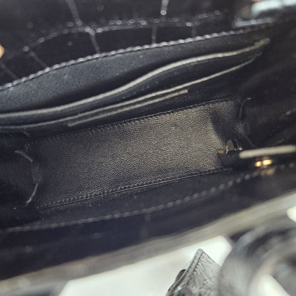 Saint Laurent Toy Sac De Jour Bag in Crocodile Embossed Leather
