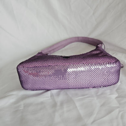 Prada Paillettes Sequin Mini Re-Edition 2000 Bag Lilium Black