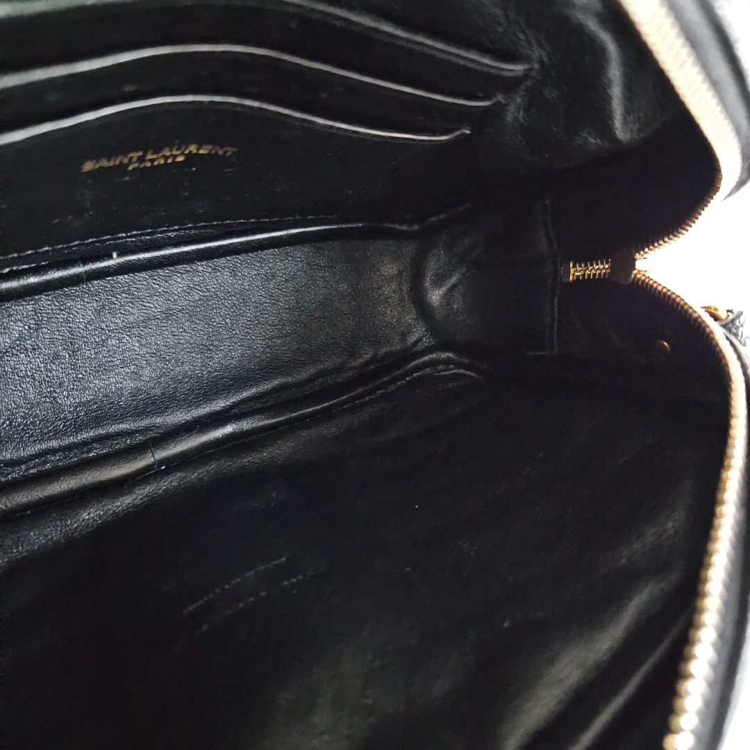 Saint Laurent Black Leather Lou Handbag