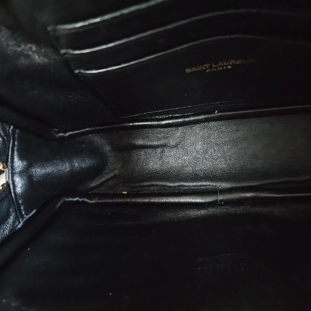 Saint Laurent Black Leather Lou Handbag