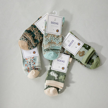 Rufia - Retro Embossed Women's Socks