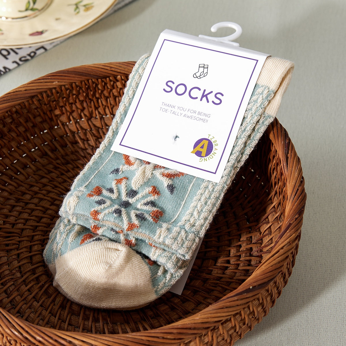 Rufia - Retro Embossed Women's Socks
