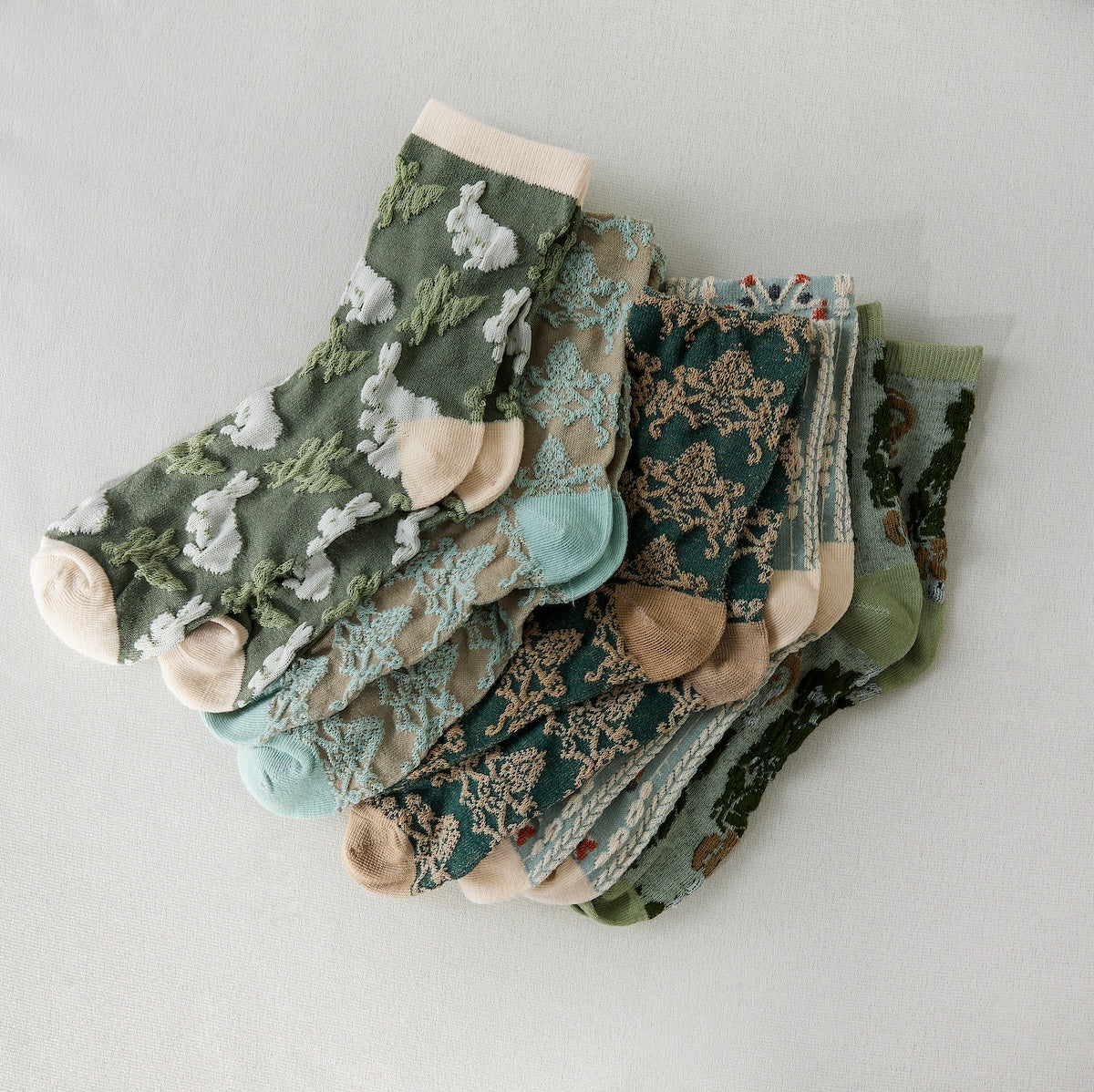 Rufia - Retro Embossed Women's Socks