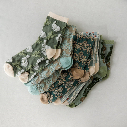 Rufia - Retro Embossed Women's Socks