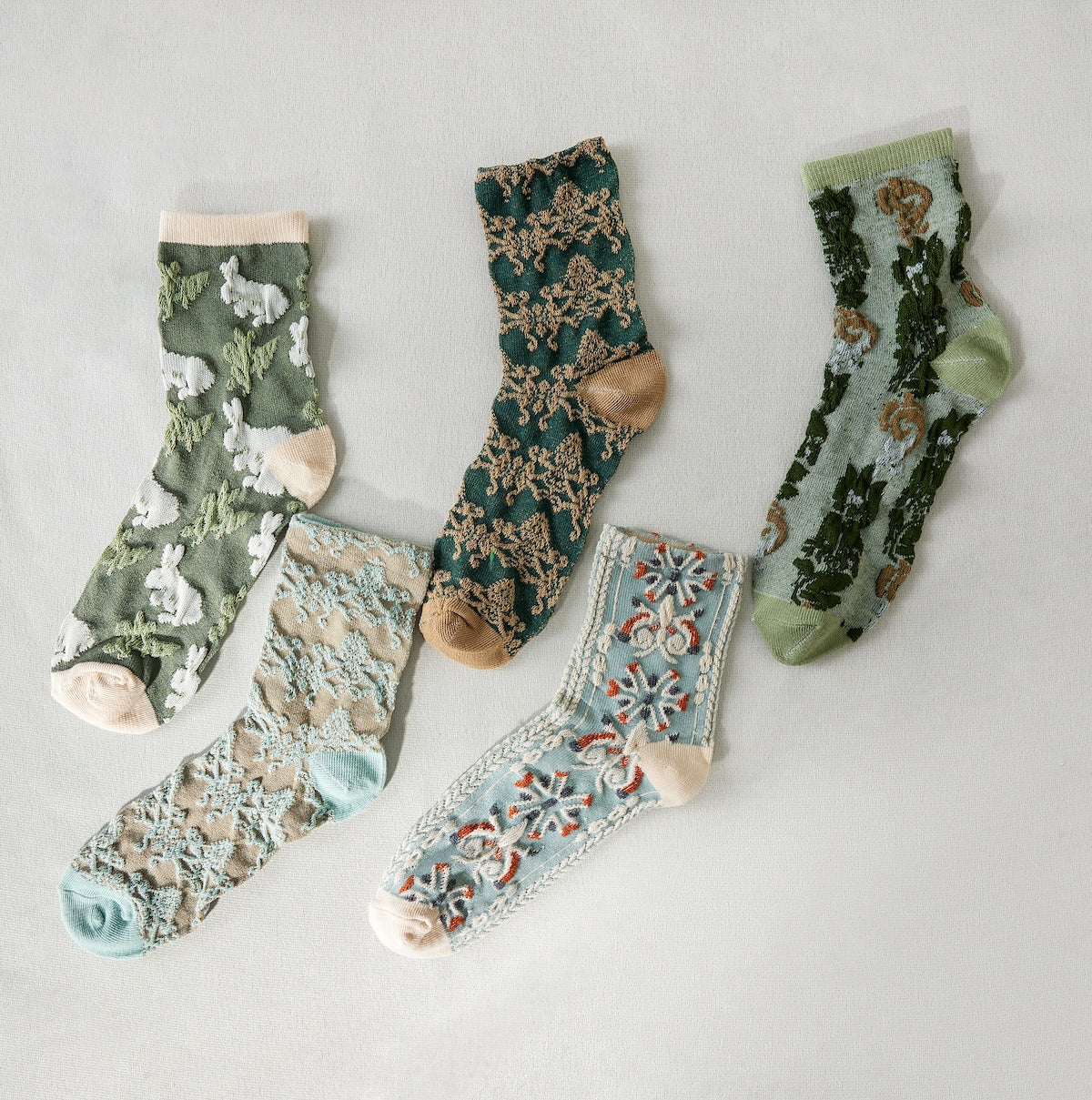Rufia - Retro Embossed Women's Socks