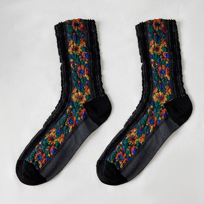 Rufia - Vintage Floral Print Summer Socks