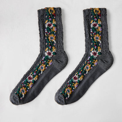 Rufia - Vintage Floral Print Summer Socks