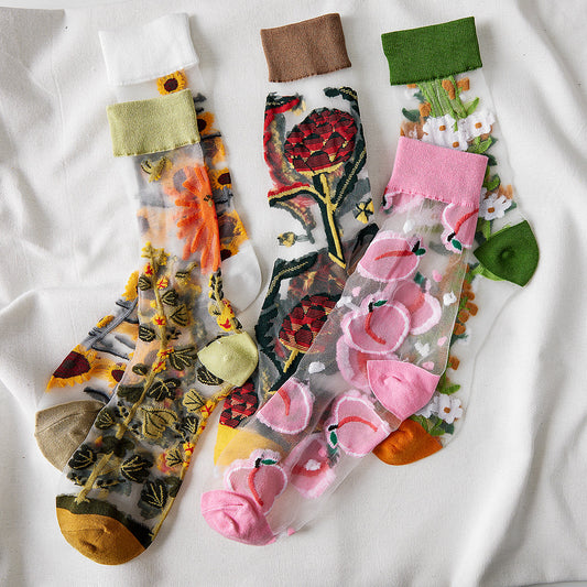 Rufia - Floral Pattern Summer Socks
