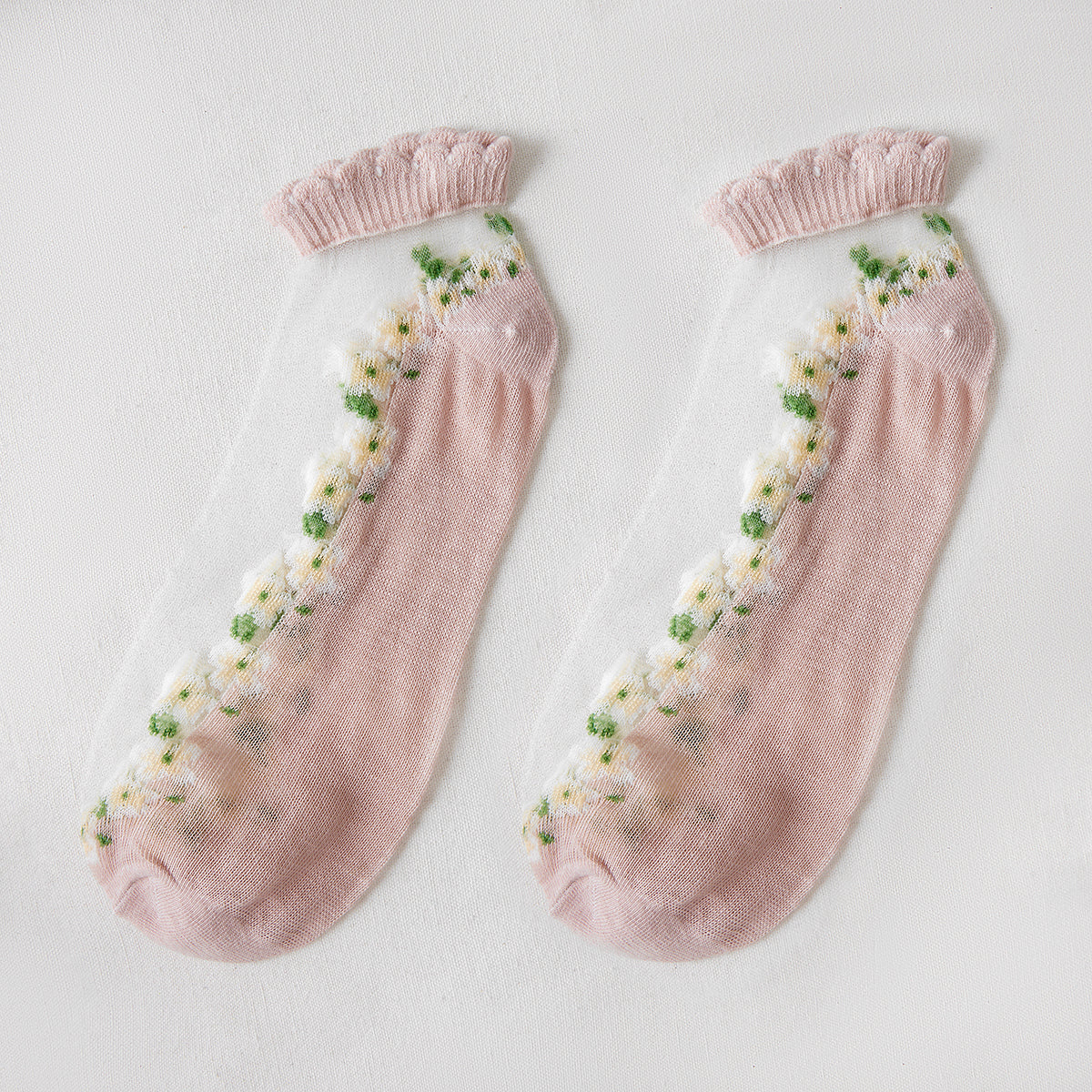 Rufia - Floral Short Ankle Sheer Socks