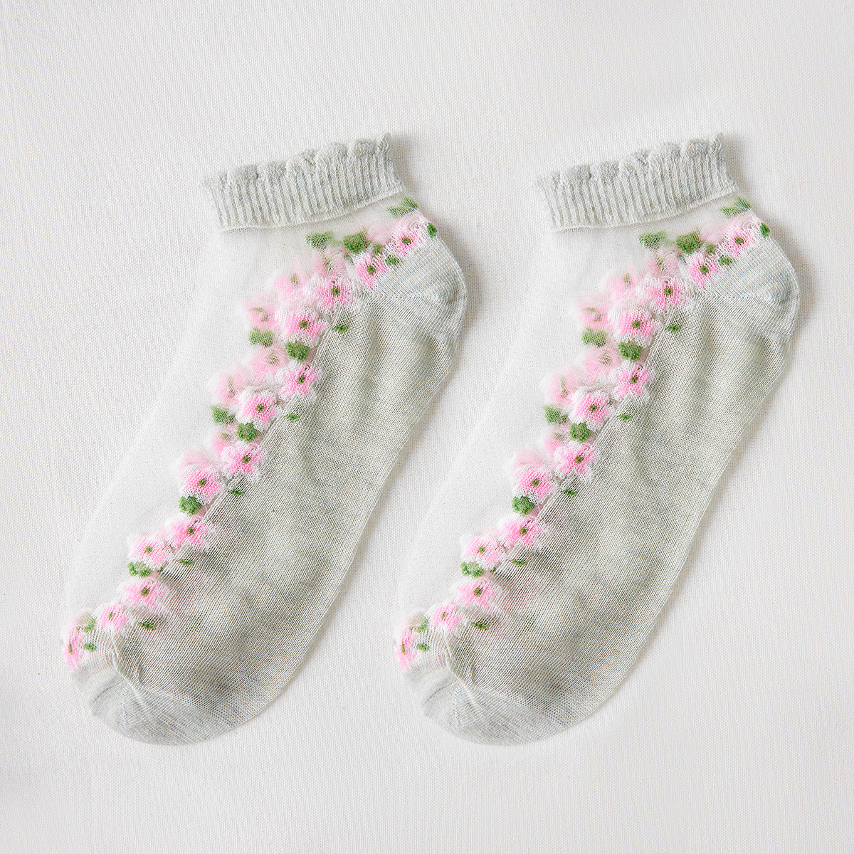 Rufia - Floral Short Ankle Sheer Socks