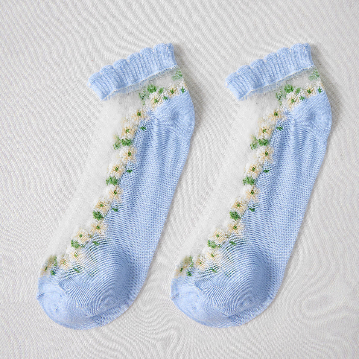 Rufia - Floral Short Ankle Sheer Socks