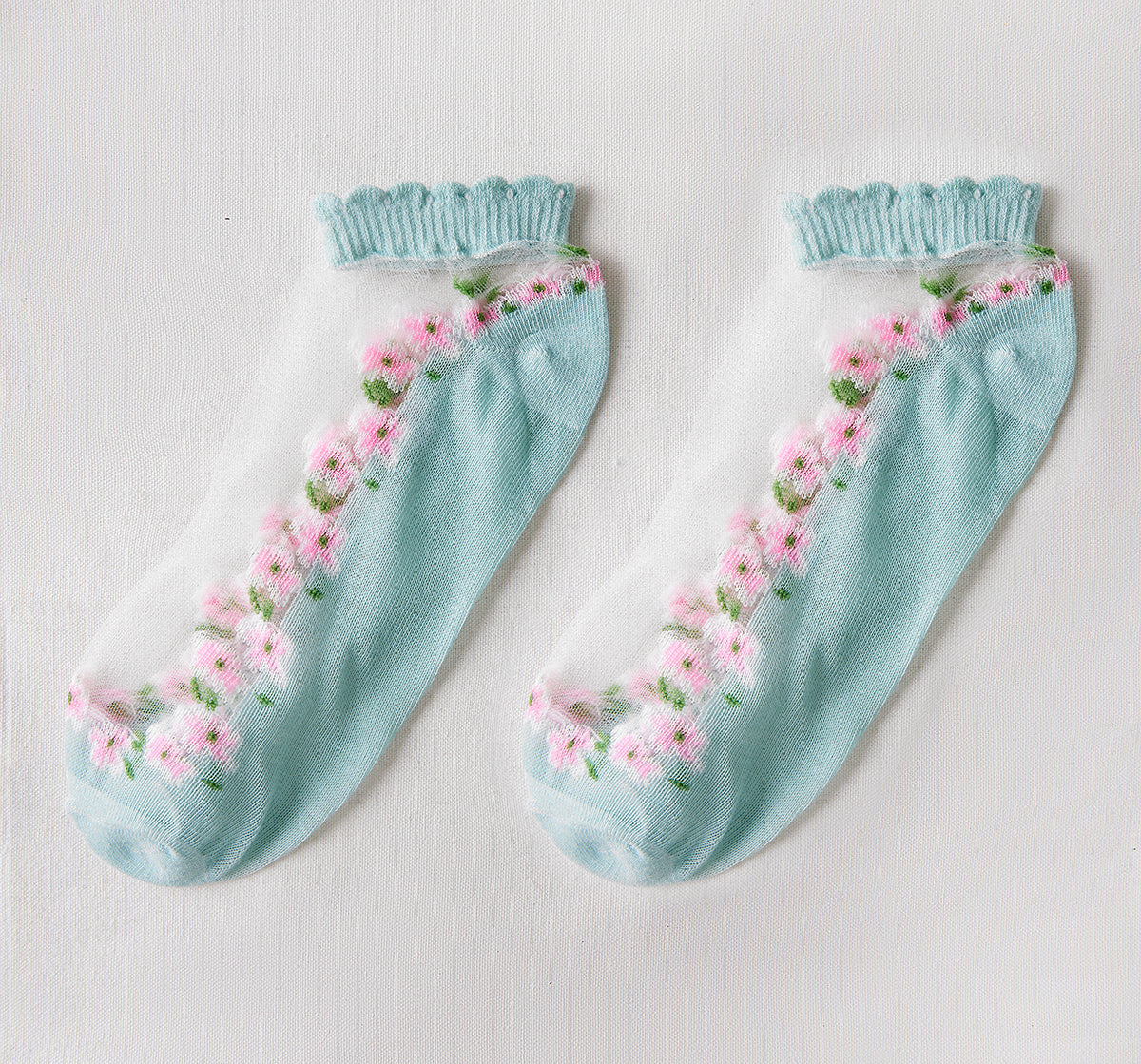 Rufia - Floral Short Ankle Sheer Socks