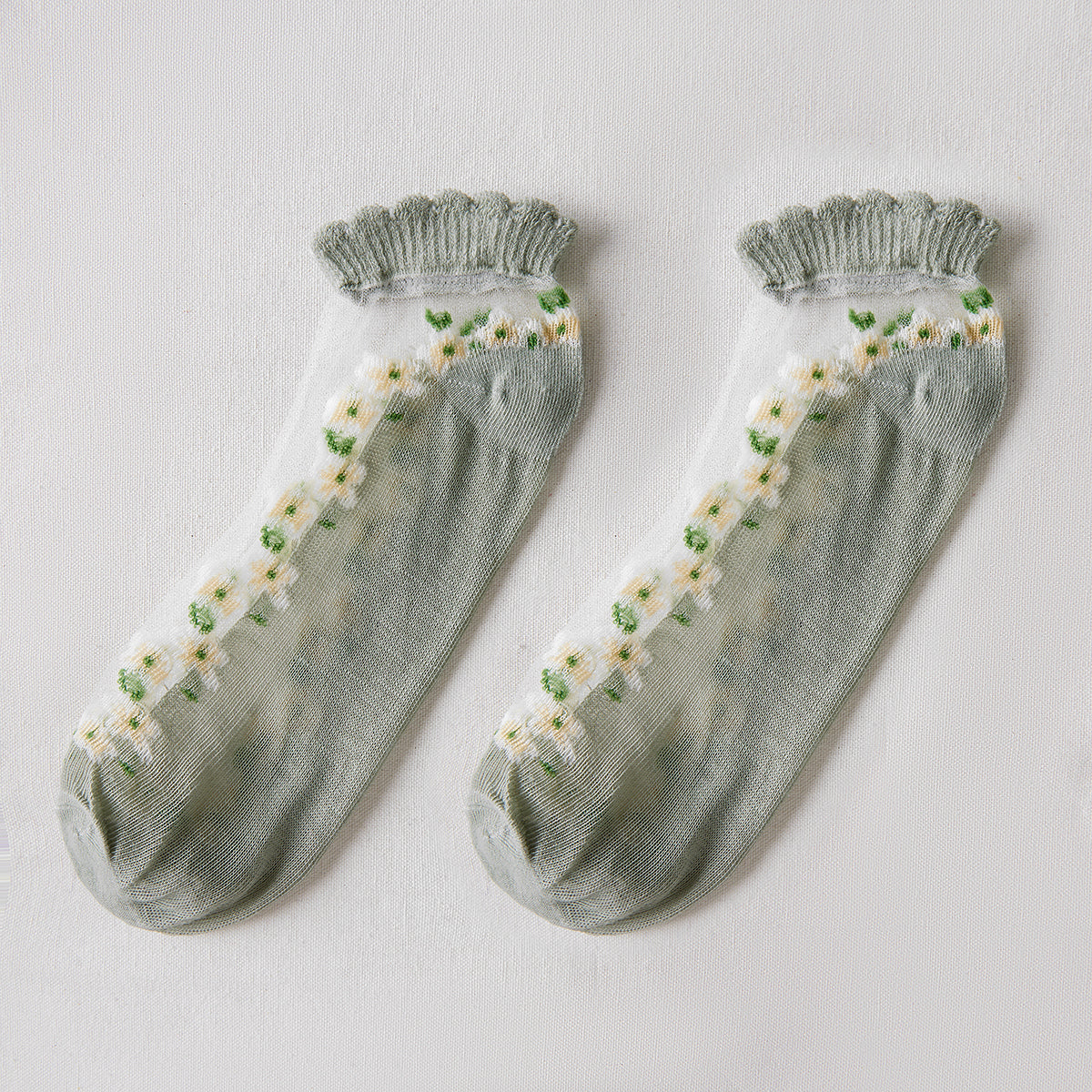 Rufia - Floral Short Ankle Sheer Socks