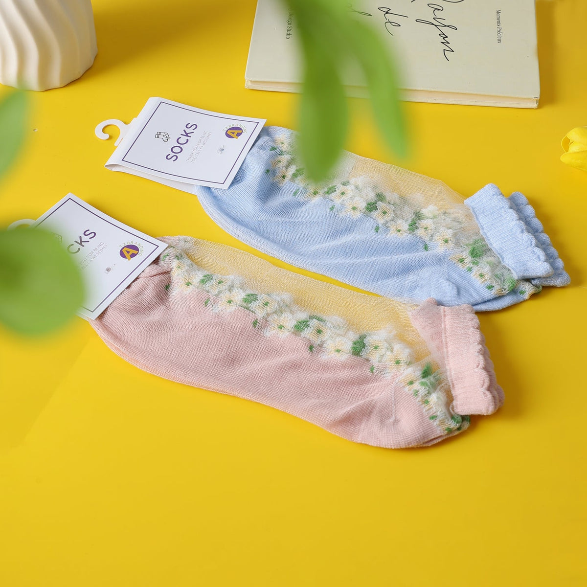 Rufia - Floral Short Ankle Sheer Socks