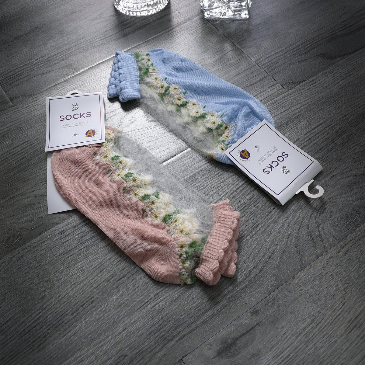 Rufia - Floral Short Ankle Sheer Socks