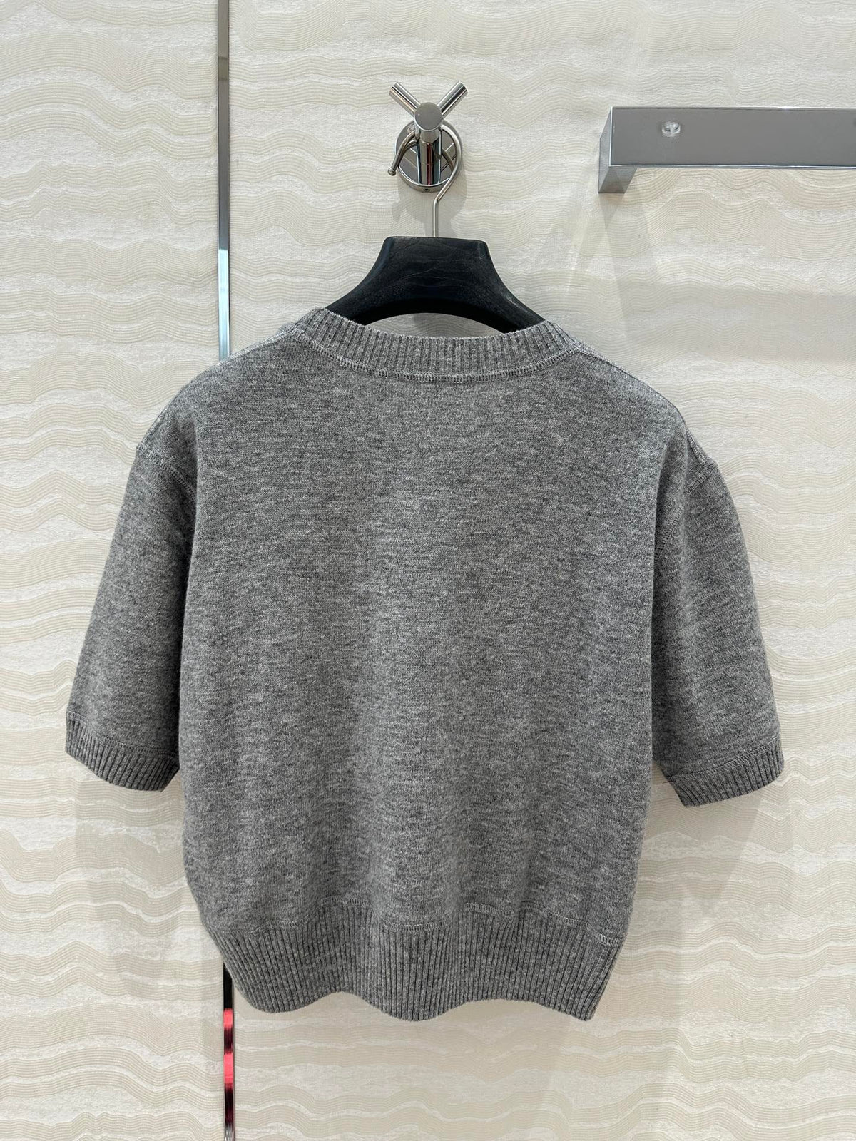 Prada 25 Short-sleeved Sweatshirt Gray mix Red Wool Cashmere