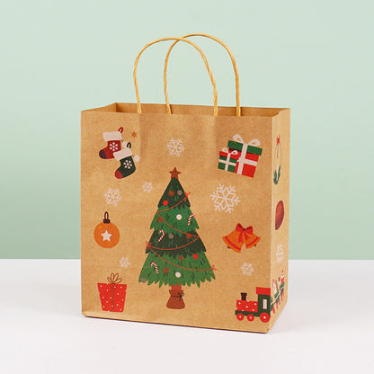 Christmas Kraft Paper Gift Packaging Handbag