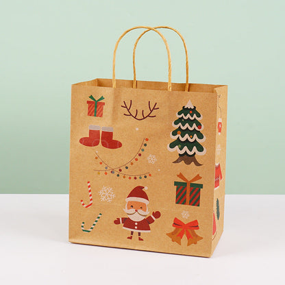 Christmas Kraft Paper Gift Packaging Handbag