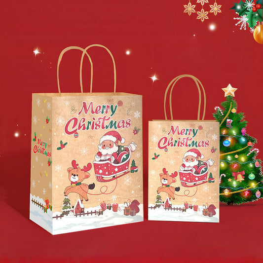 Christmas Printed Kraft Paper Packaging Bag Set